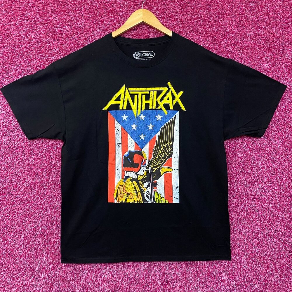 Anthrax Eagle Black Thrash Metal Band T-Shirt XL